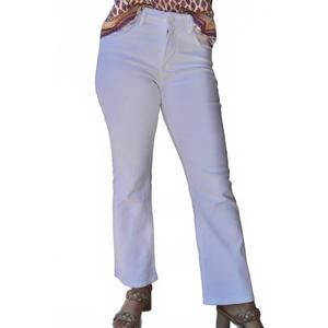 NEW RISEN women's mid rise ankle boot cut jeans in white